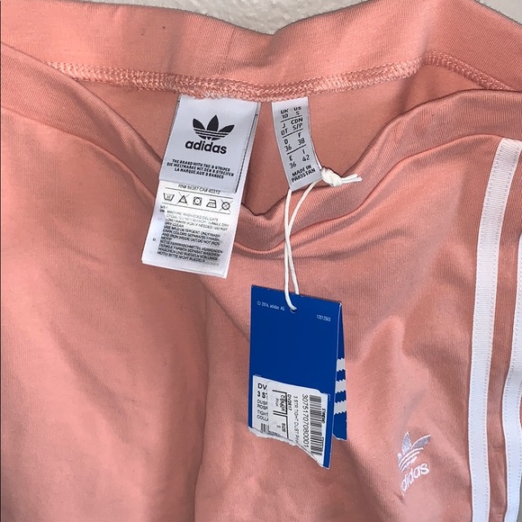 Adidas Salmon/Pink Straight Tight Leggings- S New - Picture 3 of 3